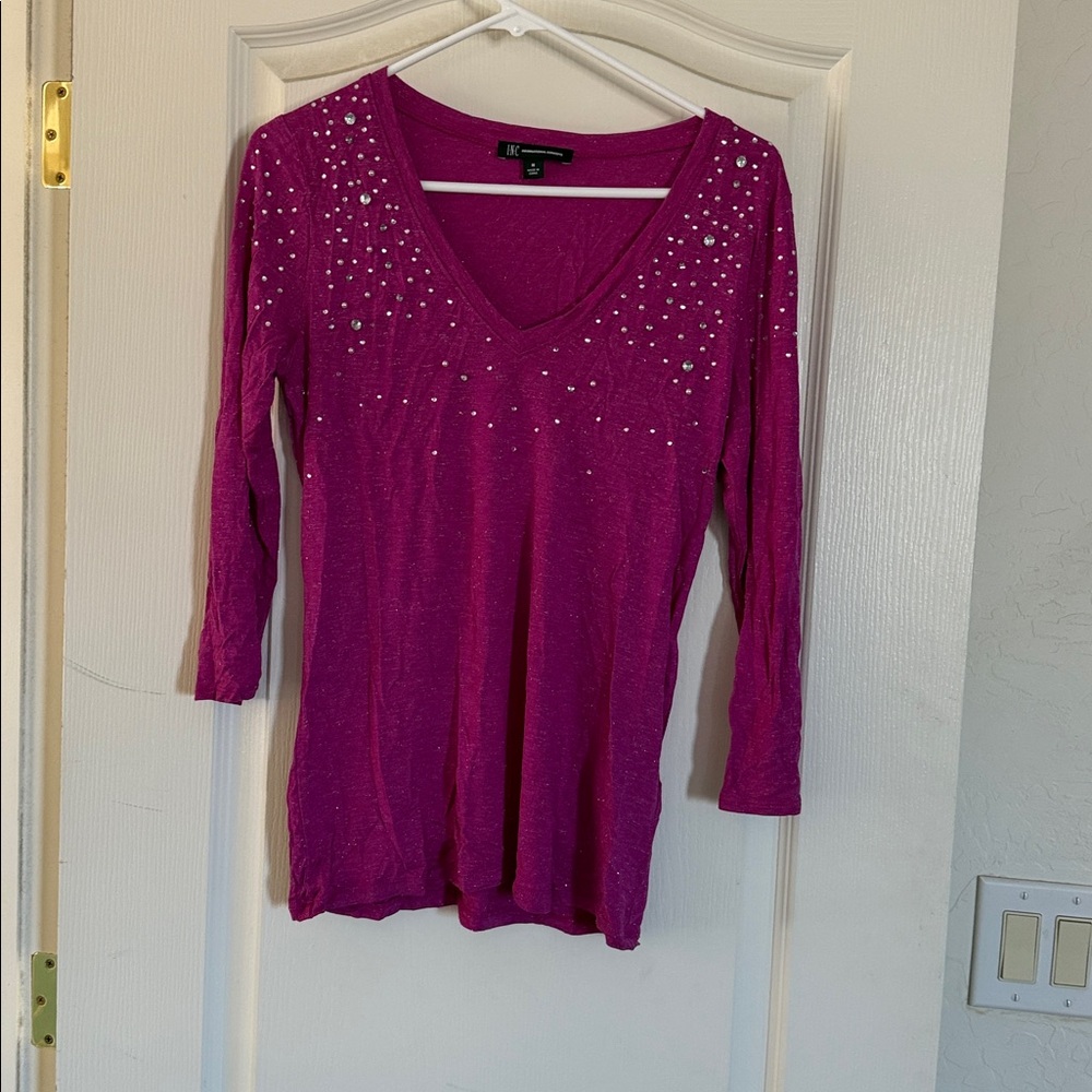 INC International Concepts Magenta Long Sleeve Top